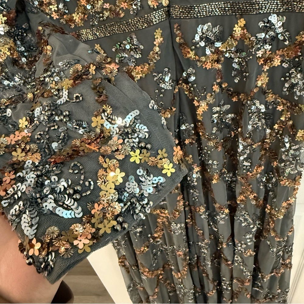Mac Duggal Long Sleeve High Neck Cocktail Gown Size 14 NWT - Picture 8 of 12